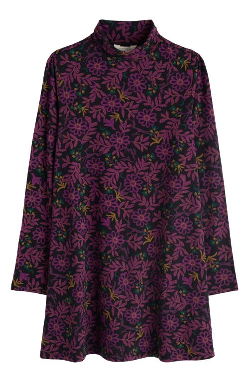 Seasalt Cornwall Grass Kelp Mock Neck Stretch Organic Cotton Tunic In Purple