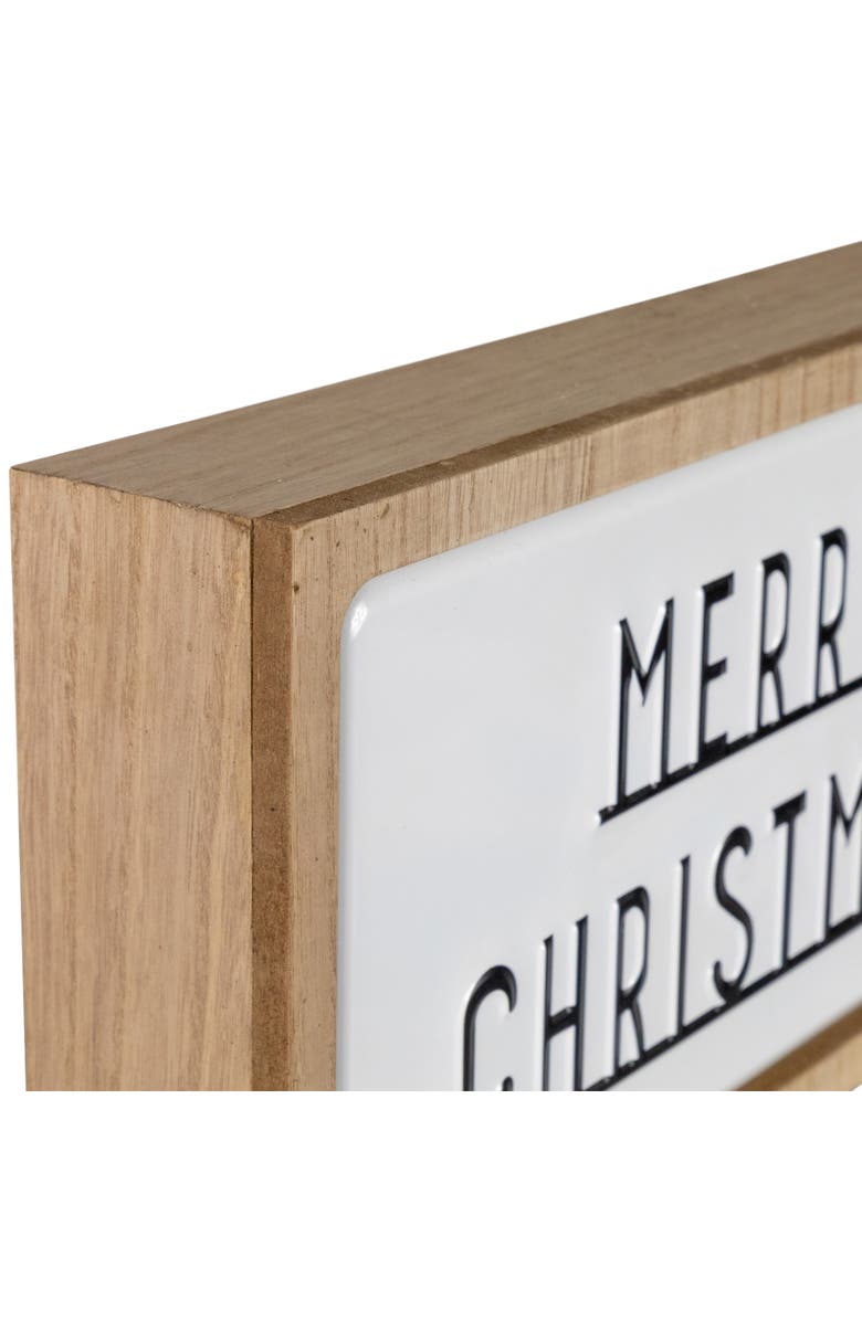 Northlight 3D Wooden Merry Christmas Decoration - 13" - White and Black, Alternate, color, 