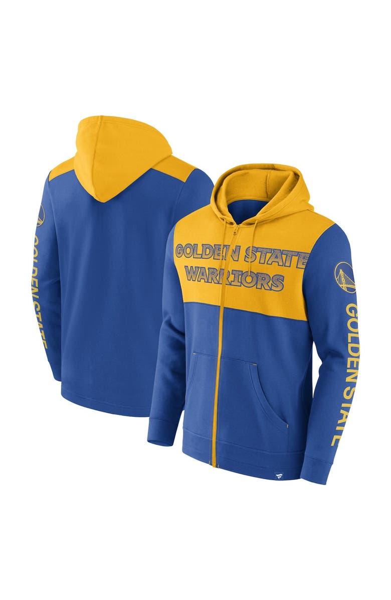 FANATICS Men's Fanatics Branded Royal/Gold Golden State Warriors Skyhook Colorblock Full-Zip Hoodie, Alternate, color, Royal