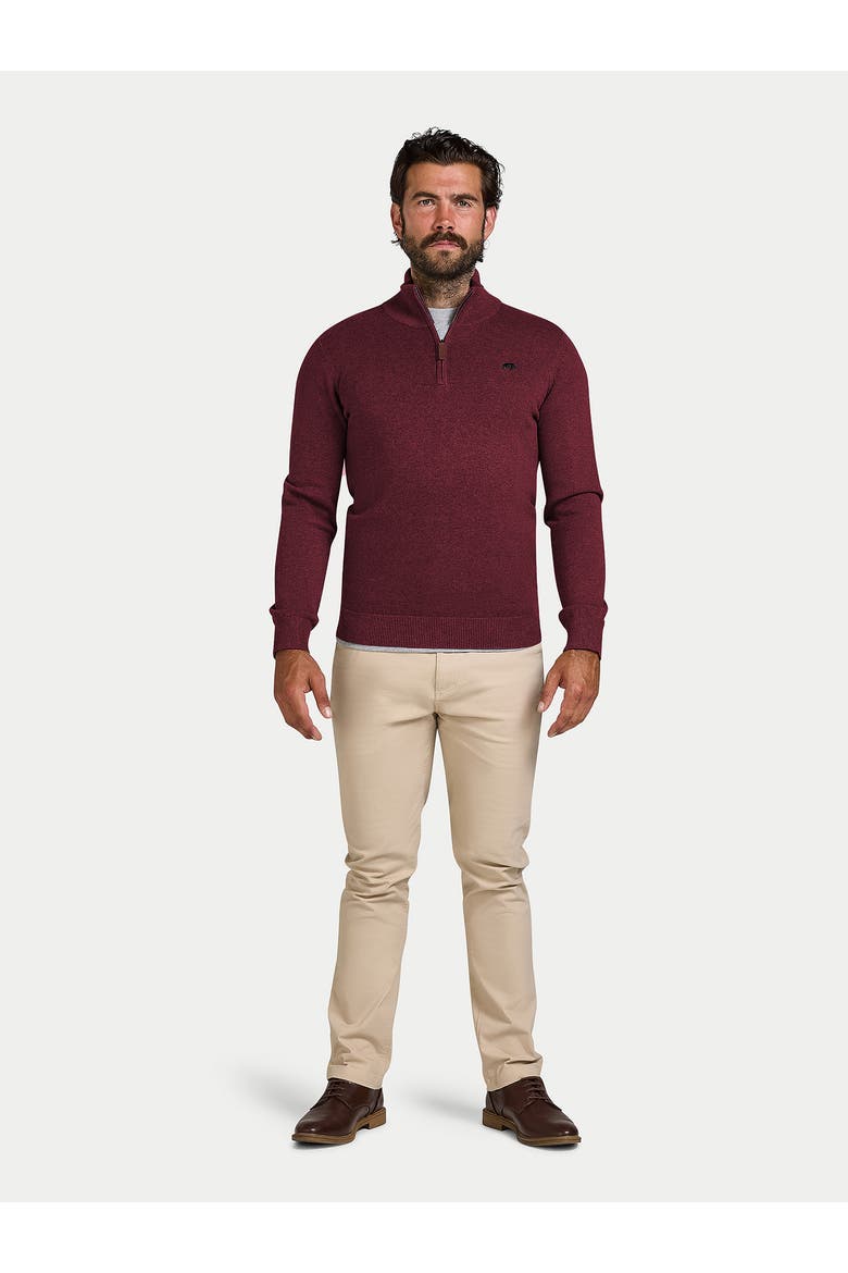 Quarter Zip Cashmere Blend Sweater, Alternate, color, Berry