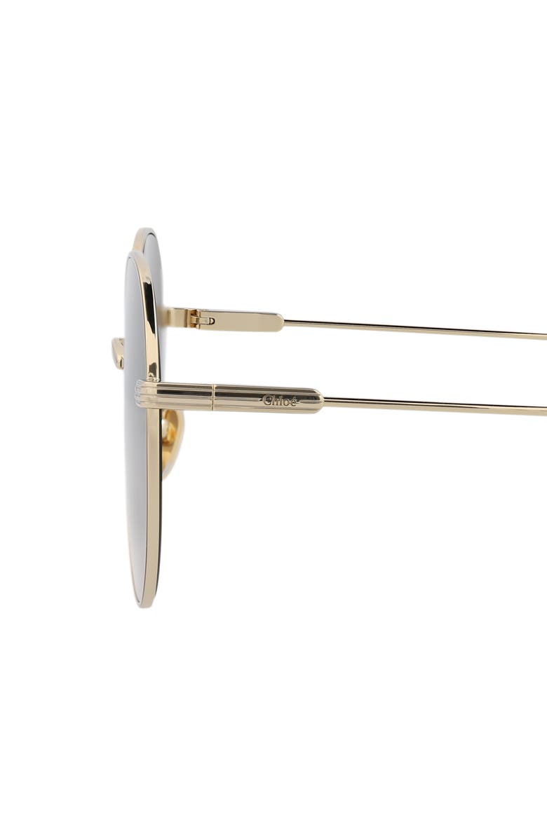 Chloé 57mm Round Metal Frame Sunglasses, Alternate, color, Gold Gold Grey