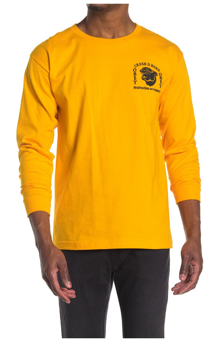 Obey Crash N' Burn Graphic Shirt, Main, color, 
