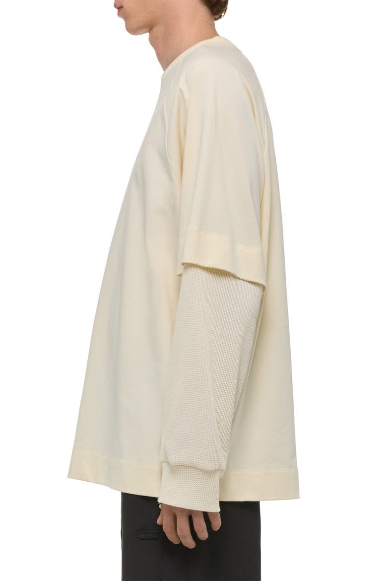 Double Layer Waffle Stitch Top, Alternate, color, WINTER WHITE