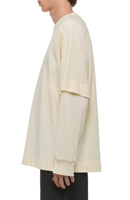 Helmut Lang Double Layer Waffle Stitch Top In White