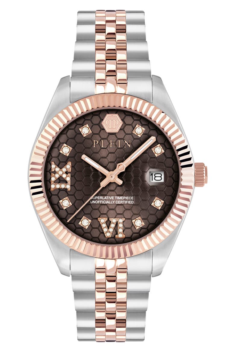 Date Superlative Bracelet Watch, 34mm, Main, color, IP ROSE GOLD