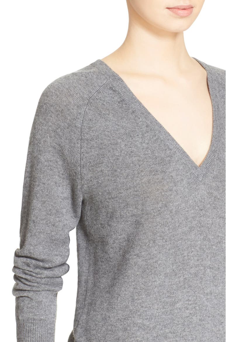 'Asher' V-Neck Cashmere Sweater, Alternate, color, HEATHER GREY