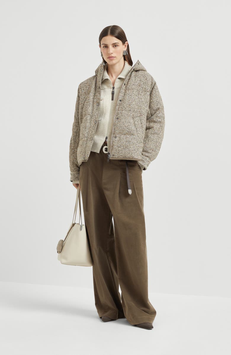 Brunello Cucinelli Double-knit cardigan, Alternate, color, Oat