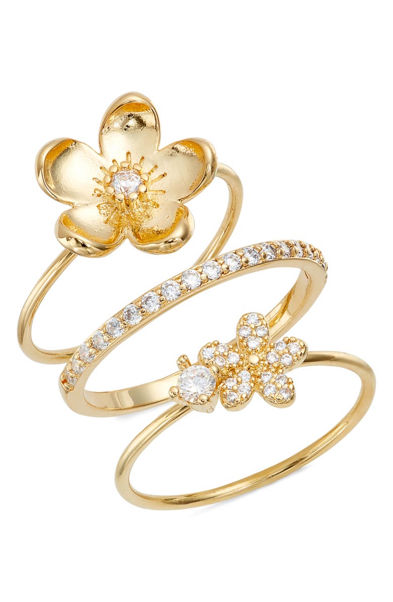 Nordstrom Set of 3 Cubic Zirconia Rings, Main, color, 