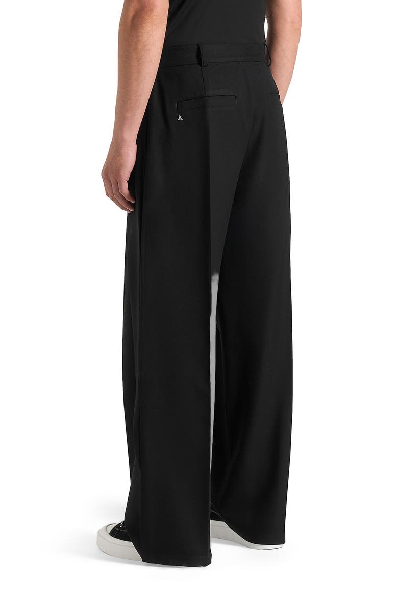 Charles Wide Fit Wrap Leg Tailored Trousers, Alternate, color, Black