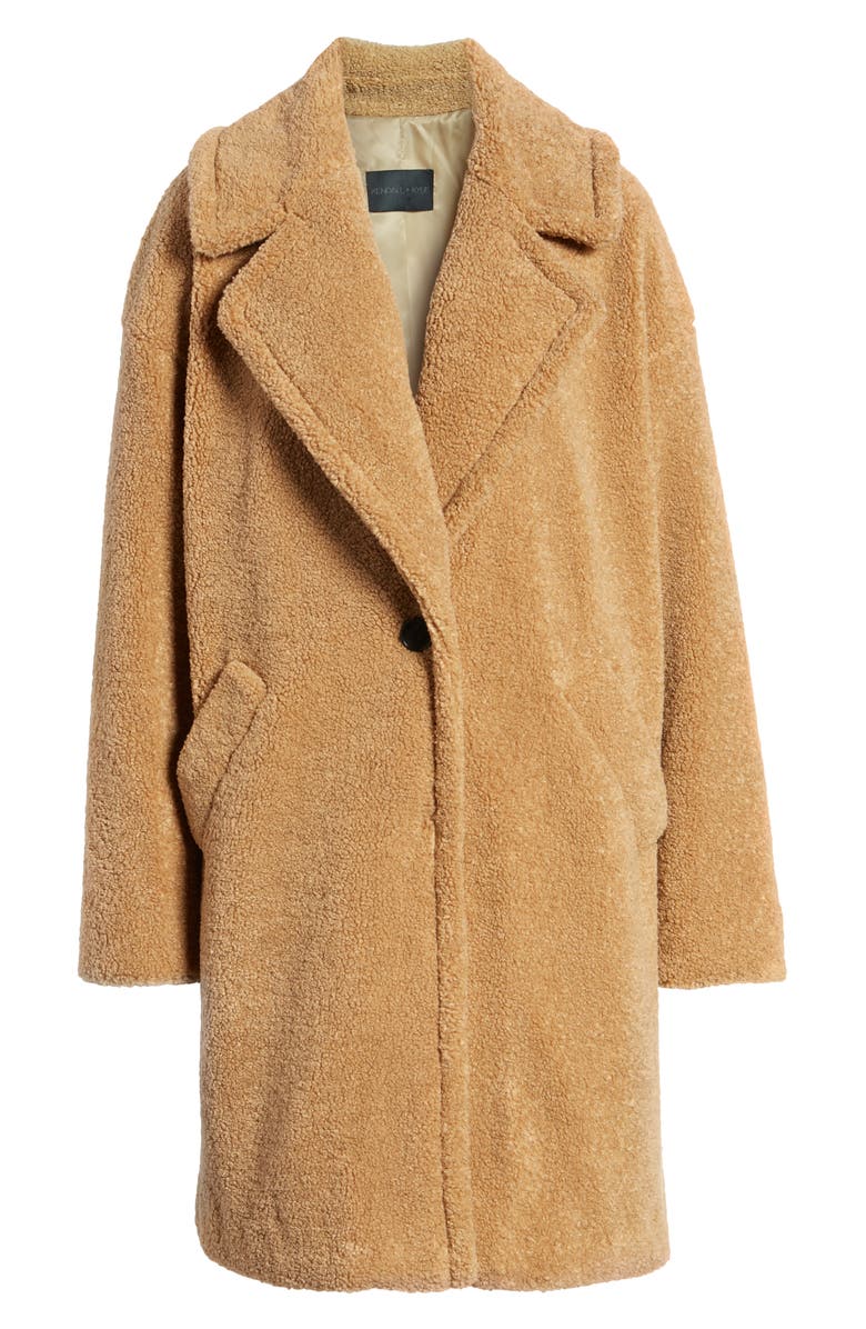 KENDALL + KYLIE Faux Fur Teddy Coat, Alternate, color, 