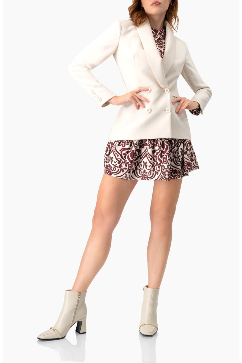 Double-Breasted Blazer with Smooth Finish, Alternate, color, Ivory