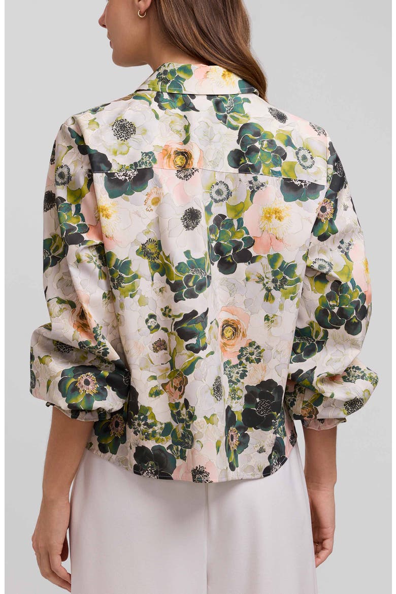 Vivienne Bouquet Cotton Poplin Button-Up Shirt, Alternate, color, GREEN/ WHITE MULTI