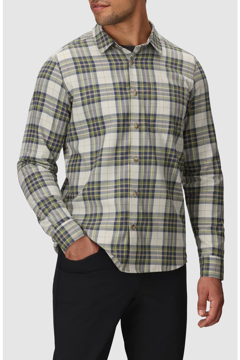 Ravenna Performance Flannel Button-Up Shirt, Main, color, RAINFOREST PLAID