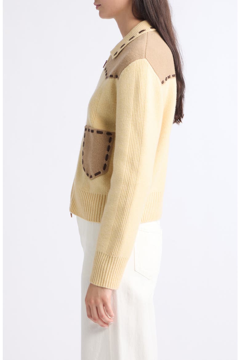 Saddle Up Cashmere & Wool Jacket, Alternate, color, BUTTER/ CAMEL