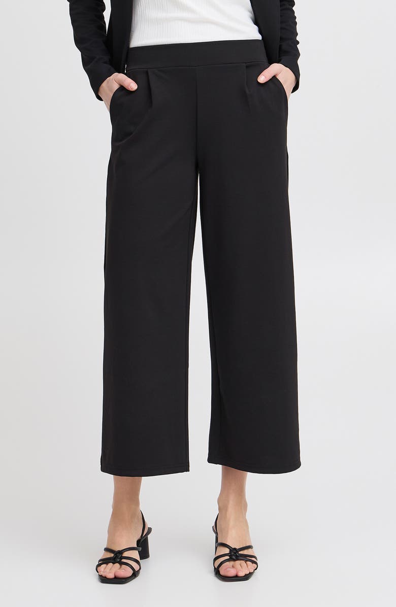 ICHI Pull-On Wide Leg Pants, Main, color, Black