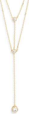 NORDSTROM RACK Cubic Zirconia Layered Y-Necklace