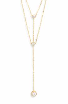 NORDSTROM RACK Cubic Zirconia Layered Y-Necklace