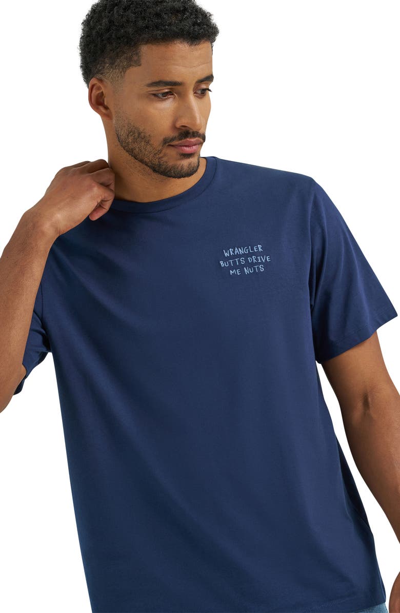 Wrangler Butts Embroidered T-Shirt, Alternate, color, Navy
