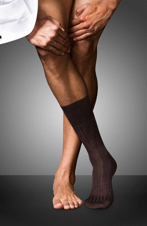 Shop Falke No. 2 Cashmere Blend Dress Socks In Brown