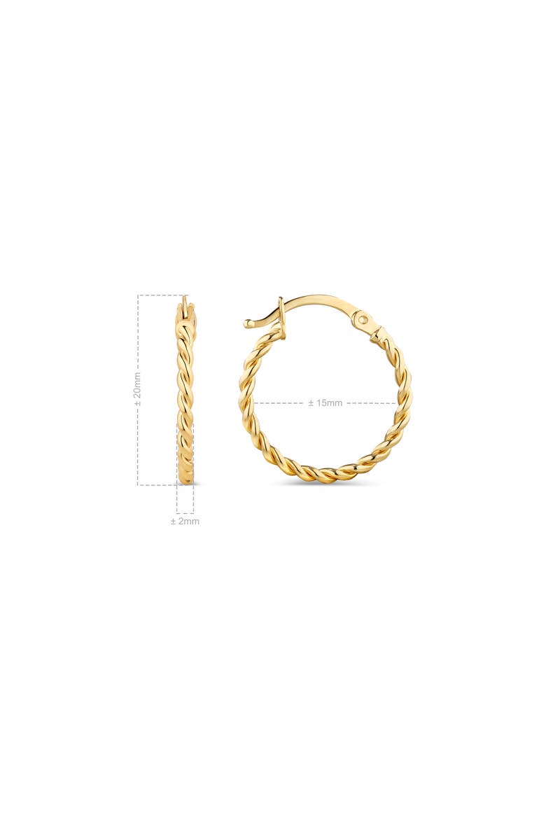 Twisted Rope Hoop Earrings in 14K Gold, Alternate, color, Yellow Gold