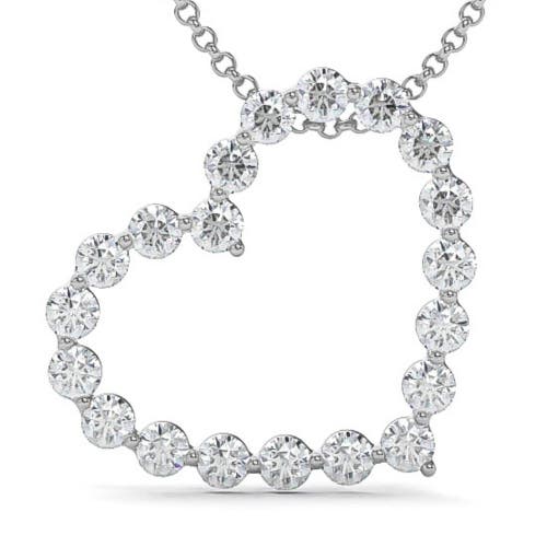 Bliss Diamond 1 Ct Diamond Heart Pendant Necklace
