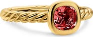 David Yurman Mercer 18k Gold Blue Topaz Cable Ring