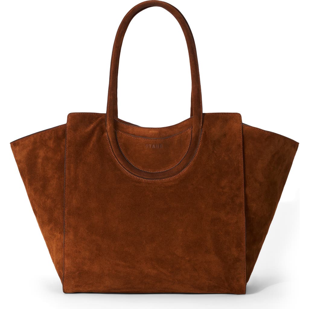 STAUD Maude Suede Tote Bag in Tabac at Nordstrom