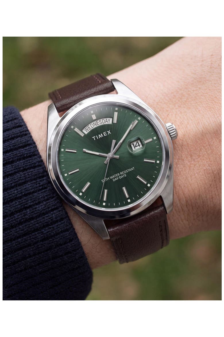 Legacy Leather Strap Watch, 41mm, Alternate, color, BROWN
