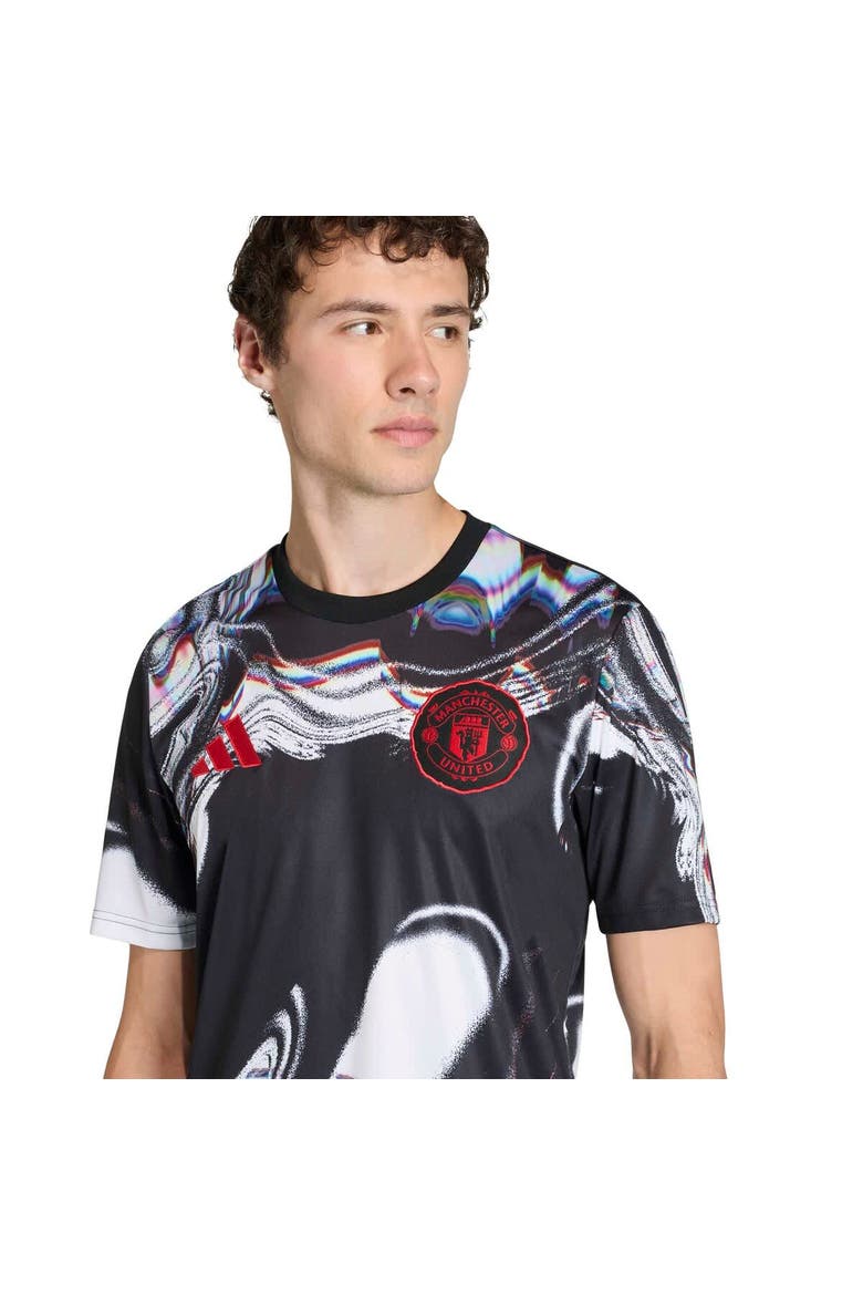 Men's adidas  Black Manchester United 2025/26 Pre-Match Training Jersey, Alternate, color, Black