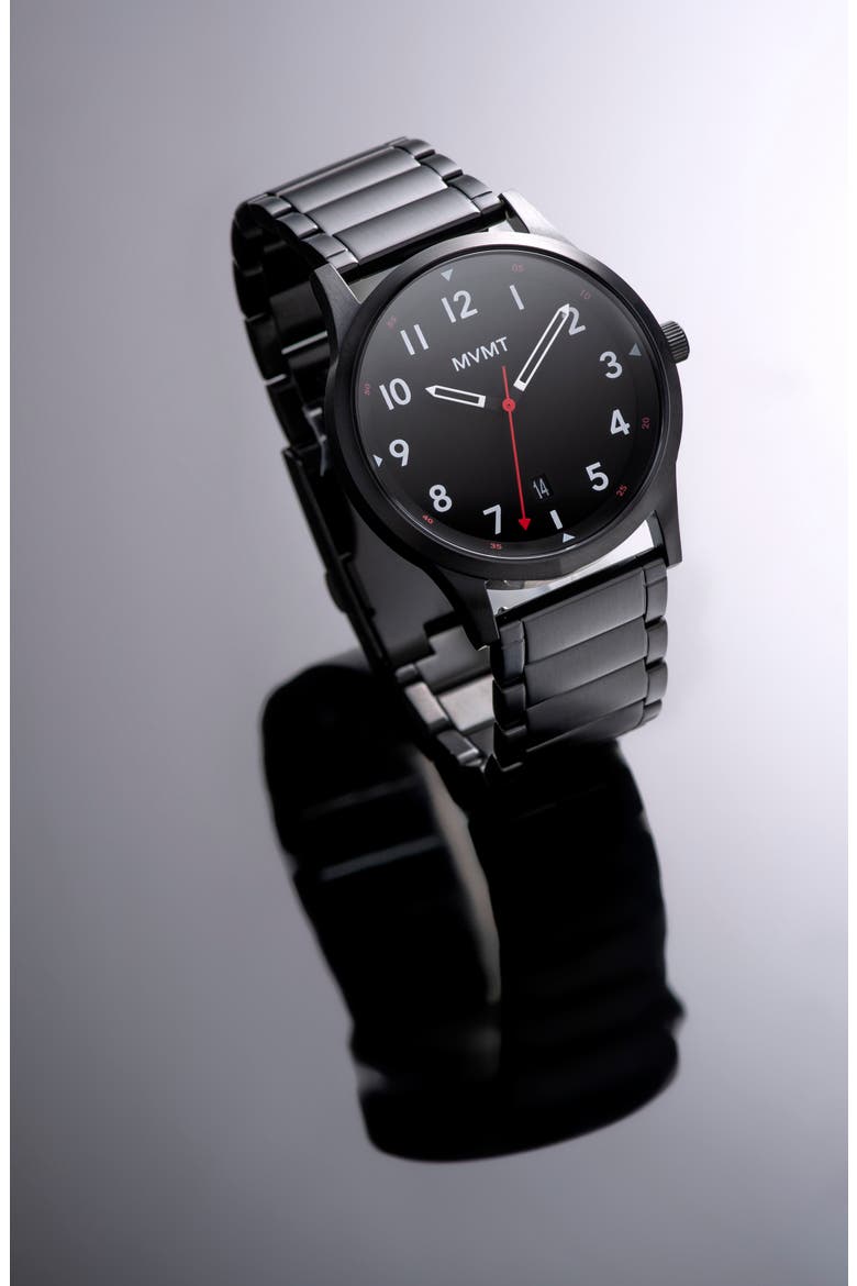 MVMT Field Bracelet Watch, 41mm, Alternate, color, BLACK