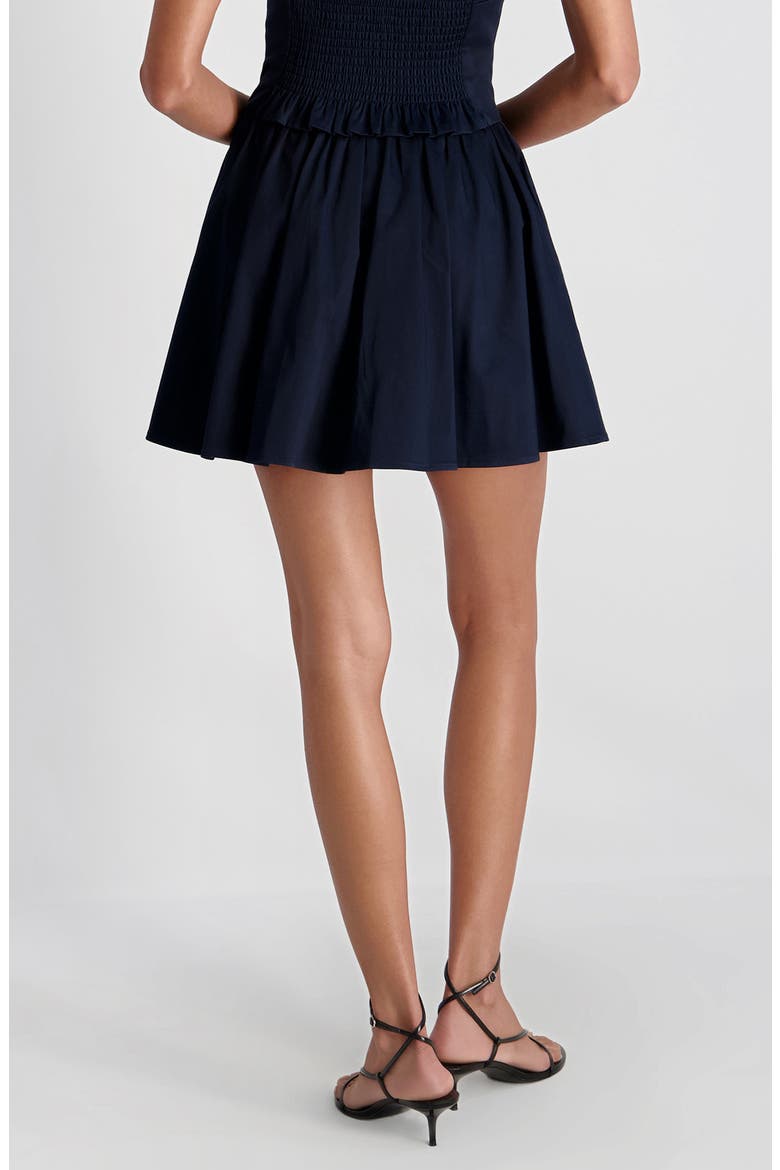 Stretch Cotton Sateen Miniskirt, Alternate, color, MARINE