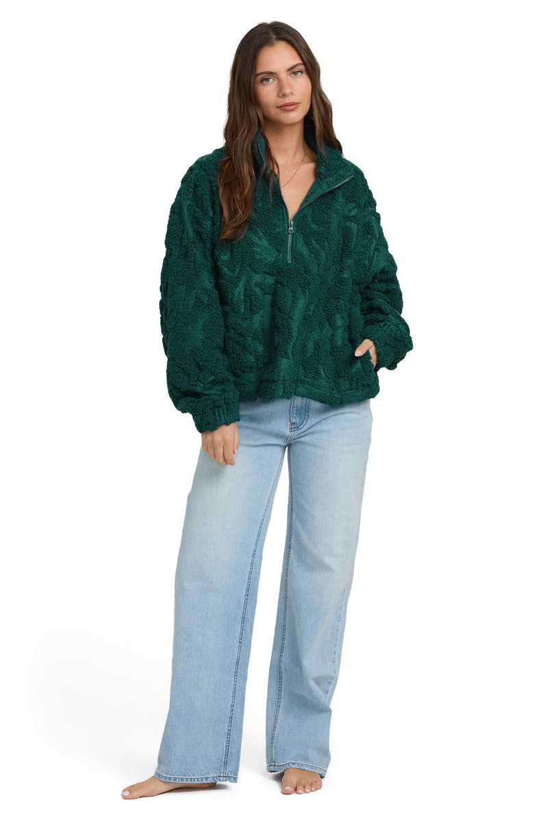 Billabong All the Time High Pile Fleece Quarter Zip Pullover, Alternate, color, Summer Gold