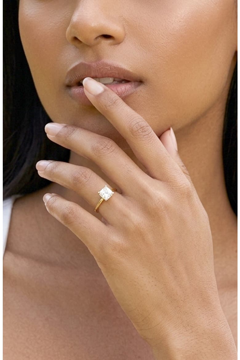 Princess Cut Cubic Zirconia Solitaire Ring, Alternate, color, GOLD