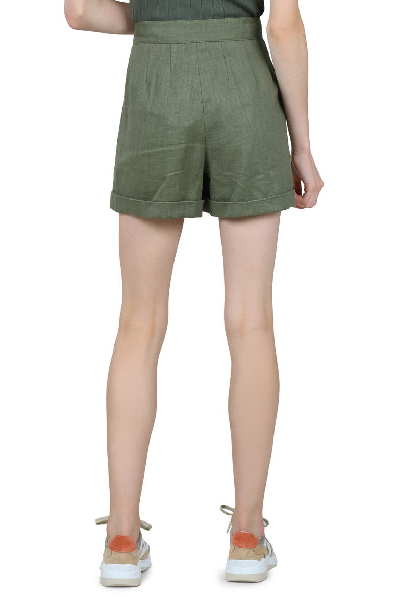 Safari Cotton & Linen Blend Shorts, Alternate, color, KHAKI