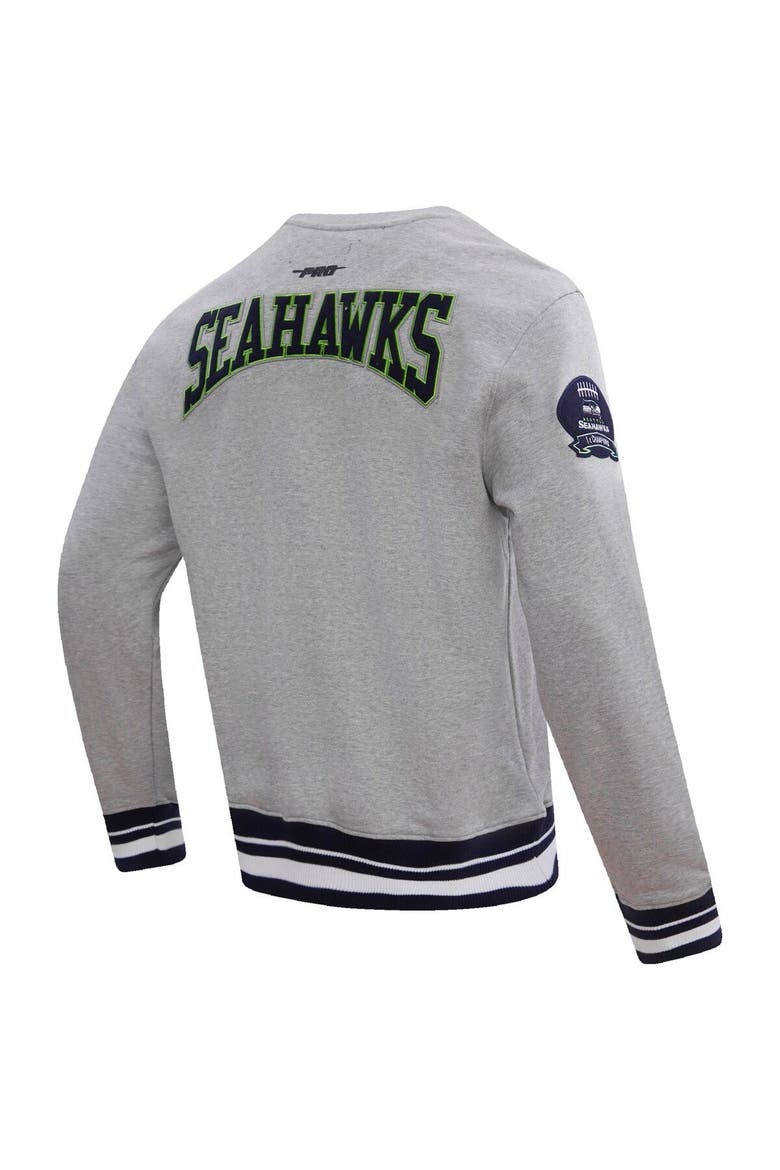 Men's Pro Standard Heather Gray Seattle Seahawks Crest Emblem Pullover Sweatshirt, Alternate, color, Heather Gray