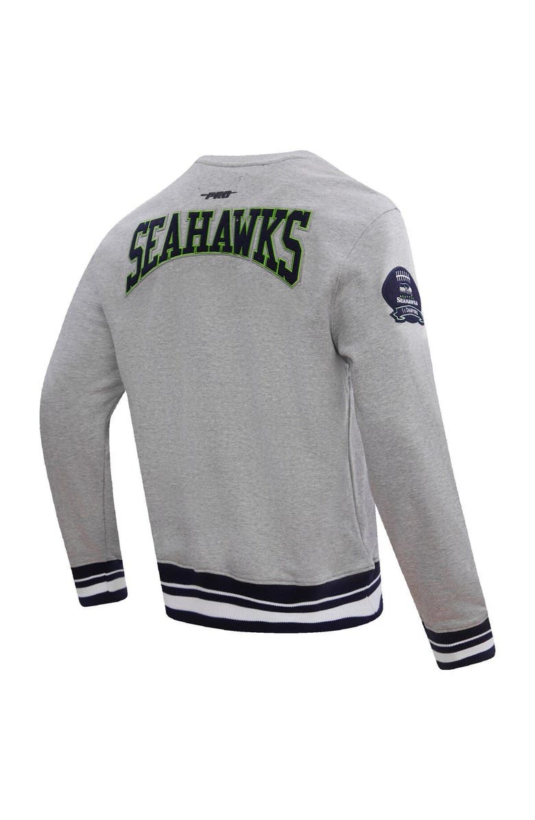 PRO STANDARD Men's Pro Standard Heather Gray Seattle Seahawks Crest Emblem Pullover Sweatshirt, Alternate, color, Heather Gray