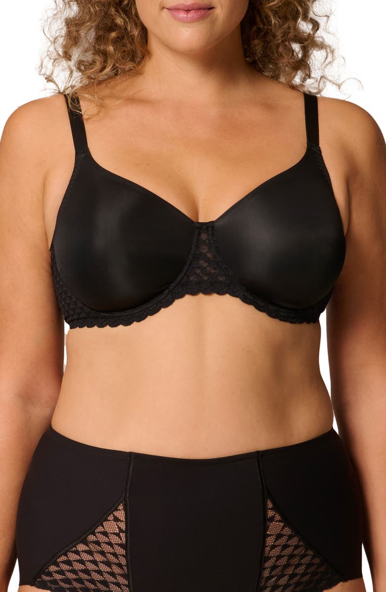 Simone Perele Subtile Underwire Minimizer Bra, Main, color, Black