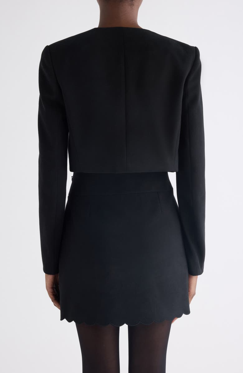Chloé Scallop Edge Spencer Jacket, Alternate, color, Black