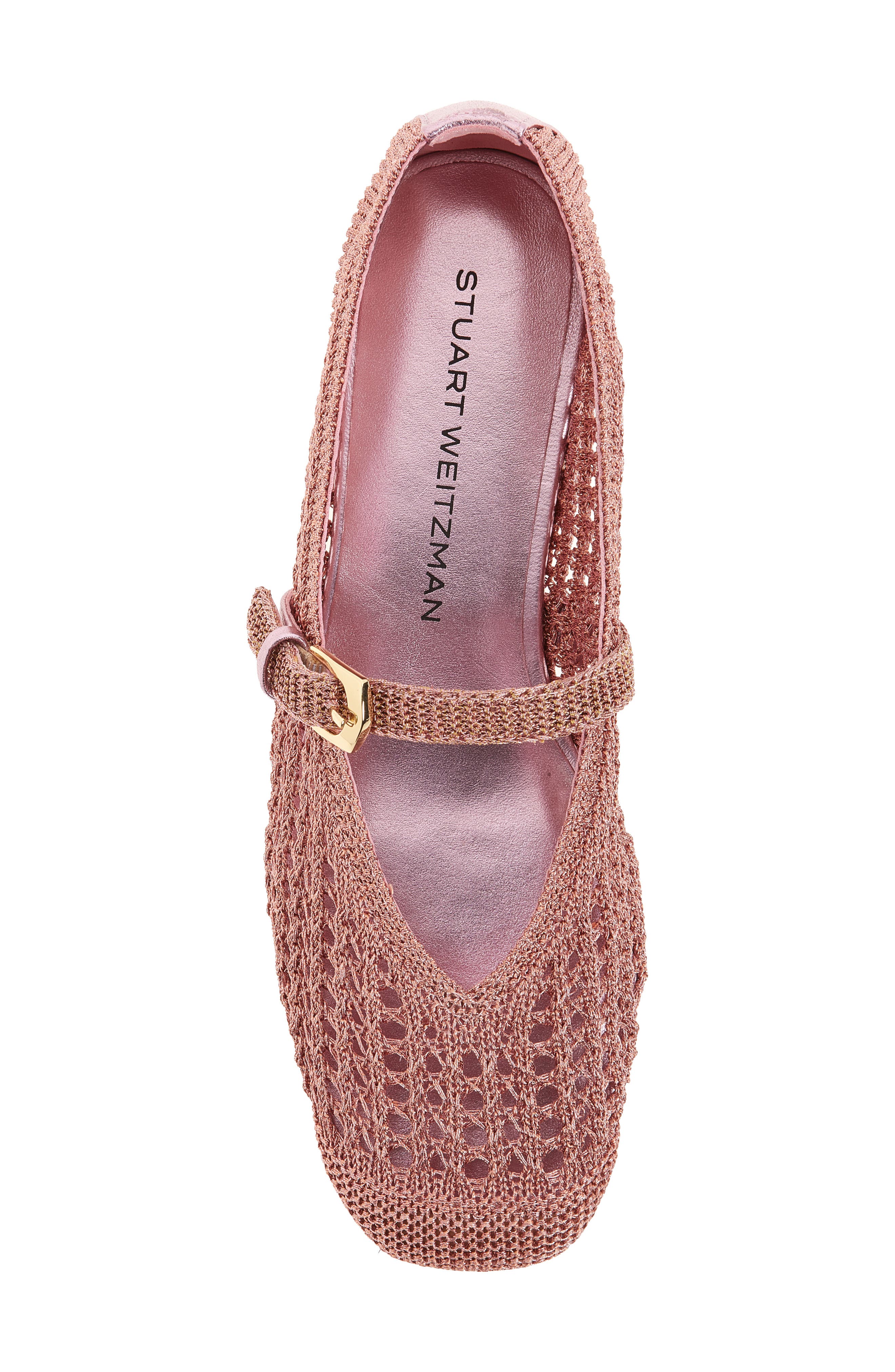 Leora Metallic Mary Jane Flat, Alternate, color, SOFT ROSE
