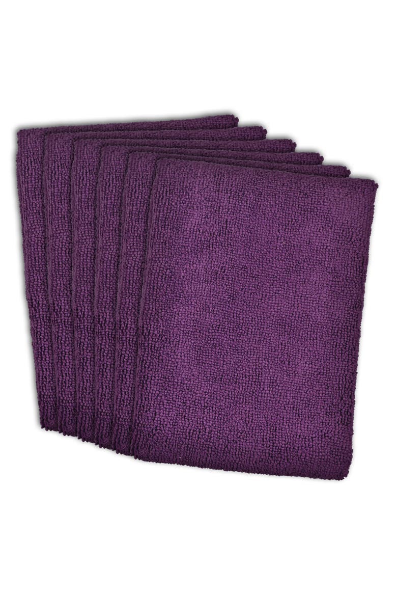 Eggplant Essential Dishtowel Set/6, Main, color, Eggplant