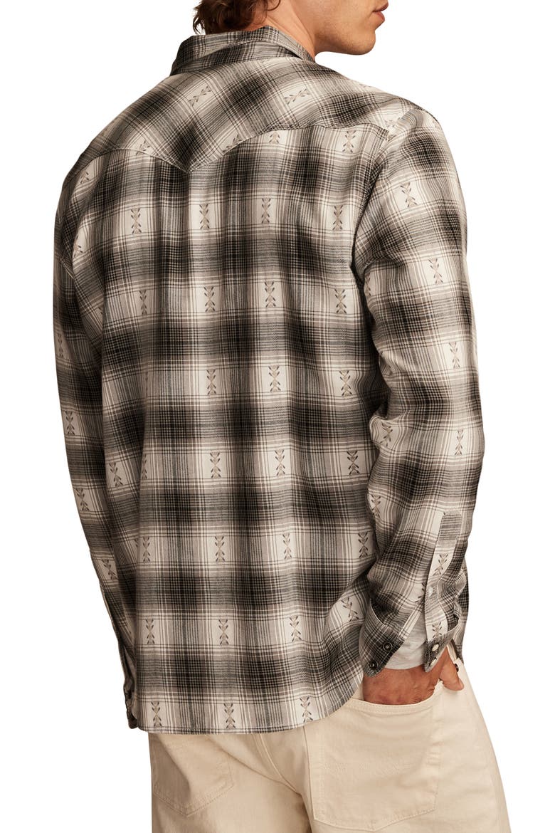 Plaid Dobby Flannel Snap-Up Western Shirt, Alternate, color, GREY MULTI