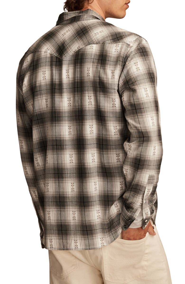 Lucky Brand Plaid Dobby Flannel Snap-Up Western Shirt, Alternate, color, 