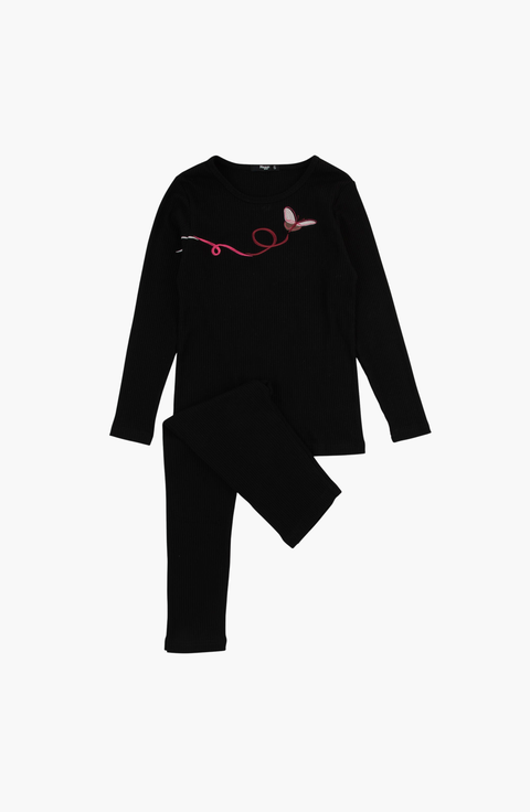 Butterfly Ribbed Loungewear Set