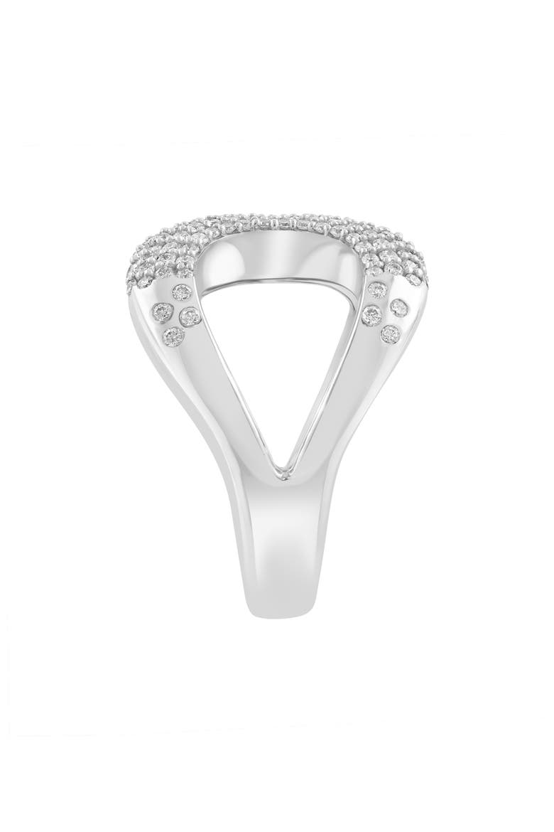 Two-Tone Pavé Diamond Open Band Ring, Alternate, color, GOLD
