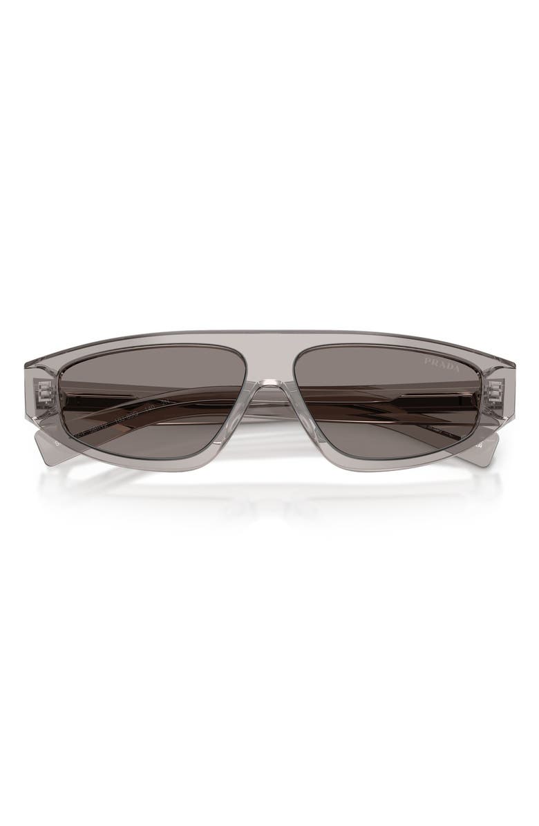 Prada 58mm Irregular Sunglasses, Alternate, color, Grey Transparent / Dark Grey