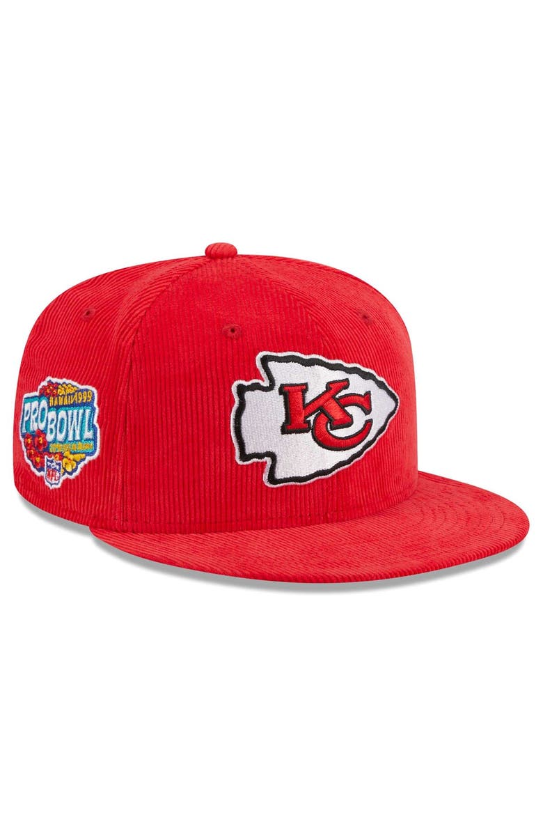 New Era Men's New Era Red Kansas City Chiefs Throwback Cord 59FIFTY Fitted Hat, Main, color, Red