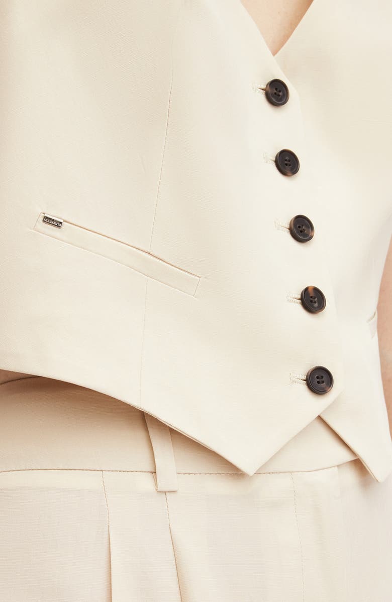 AllSaints Deri Lyn Crop Vest, Alternate, color, 