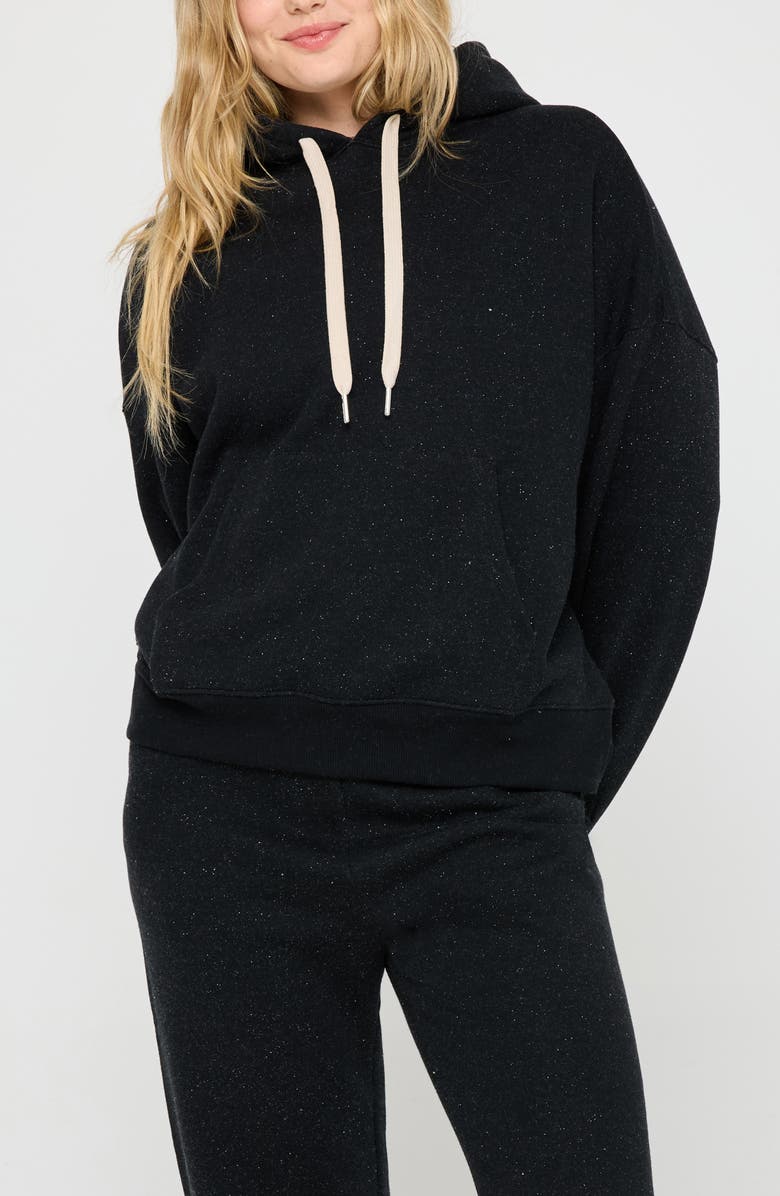 Spiritual Gangster Shimmer Easy Cozy Hoodie, Alternate, color, Black