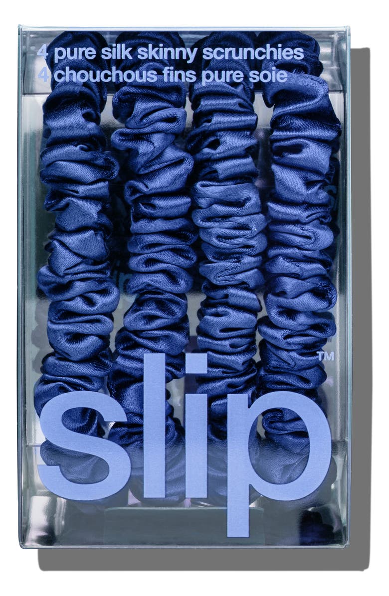 slip Pure Silk Skinny Scrunchies, Alternate, color, Royal Blue