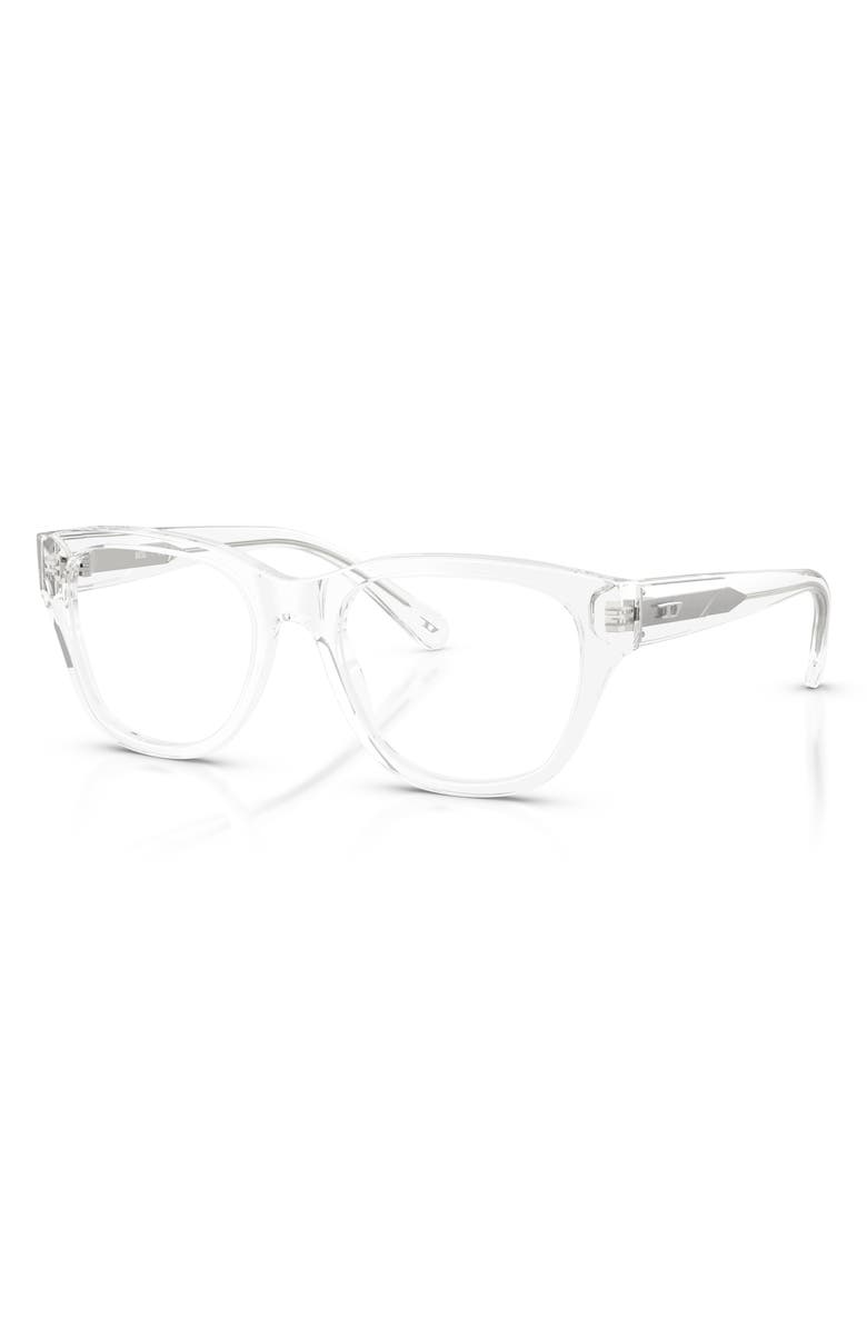 DIESEL<sup>®</sup> 53mm Square Optical Glasses, Alternate, color, Shiny Cristal/ Demo